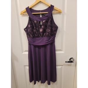 Enfocus purple fit & flare cocktail dress